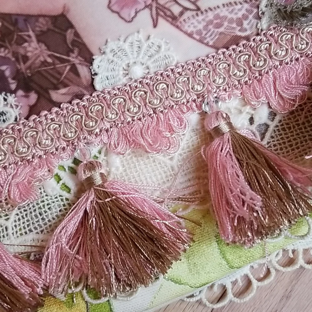 Hand Crafted Artisan Boho Gypsy Embellished Beaded Lace Crossbody Tote Bag - Picture 6 of 16